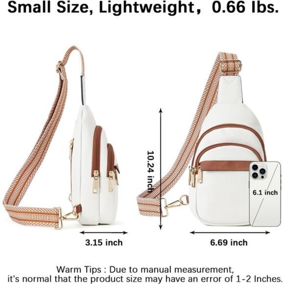 Small Sling Bag for Women Leather Crossbody Bags Fanny Pack Chest Bag - Picture 4 of 6